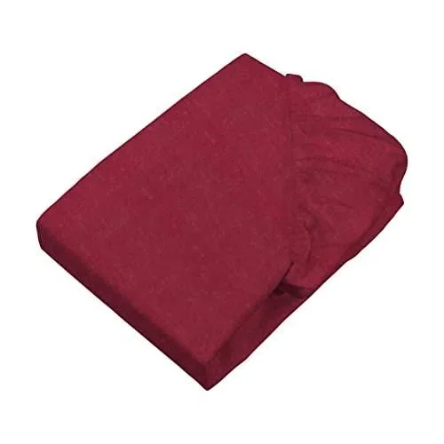 1110 140200 407 307 (SE0) Drap Housse en Flanelle 90% coton/10% Polyester Rouge foncé 140 x 200 cm