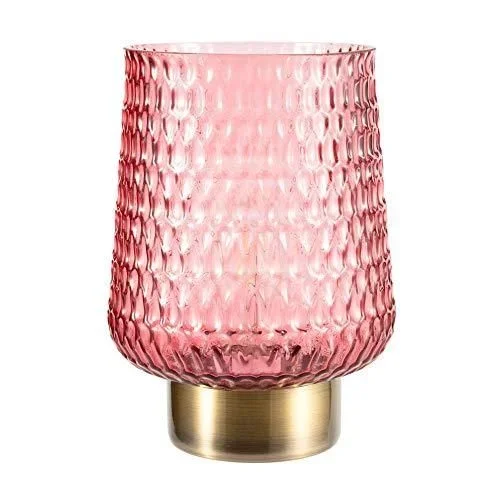 48134 Sweet Lampe Mobile Poser minuterie 6h Pile luminaire câble Verre Métal, 0.8 W, Rose Glamour