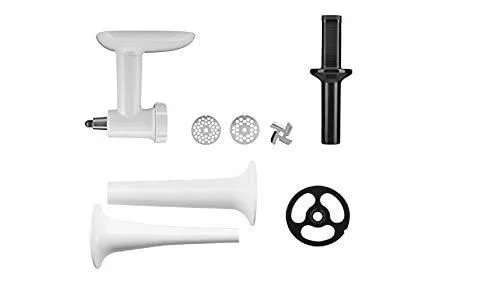 5KSMFGA Hachoir, Blanc + 5KSMSSA Accessoire à Farcir les Saucisses, Blanc