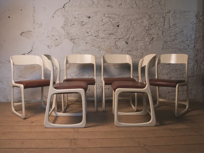 6 chaises Baumann modèle traineau