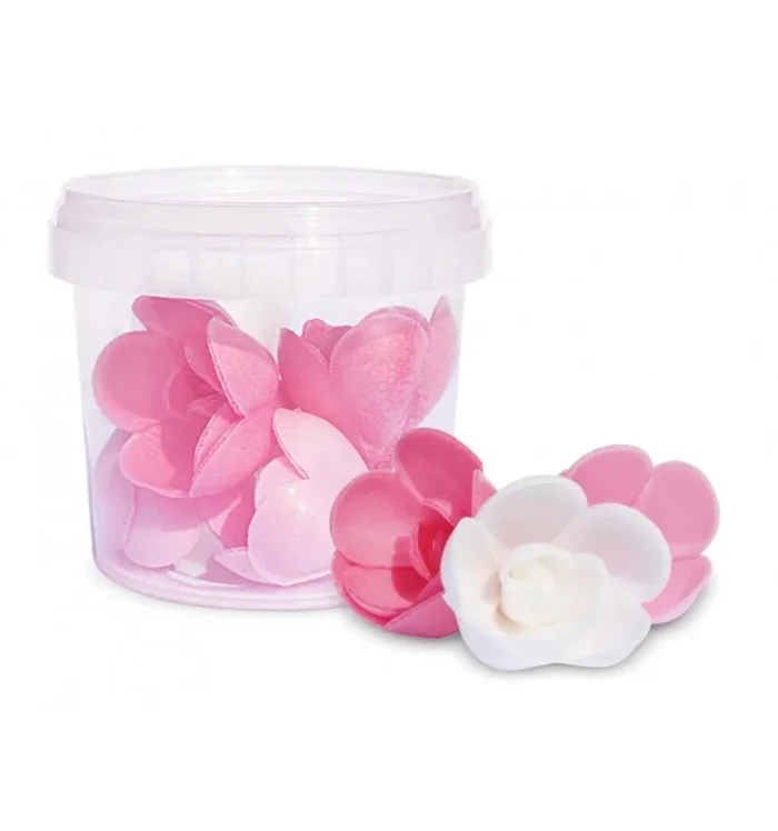 6 morceaux de sucre de roses comestibles