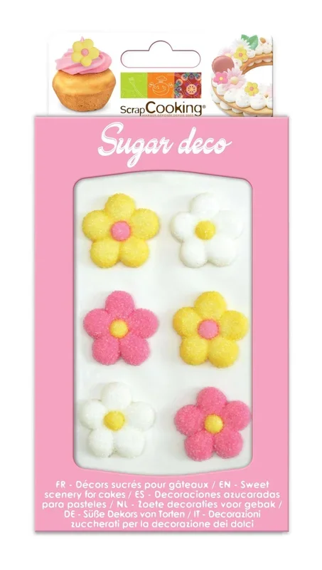 6 pcs. Fleurs de décoration de sucre
