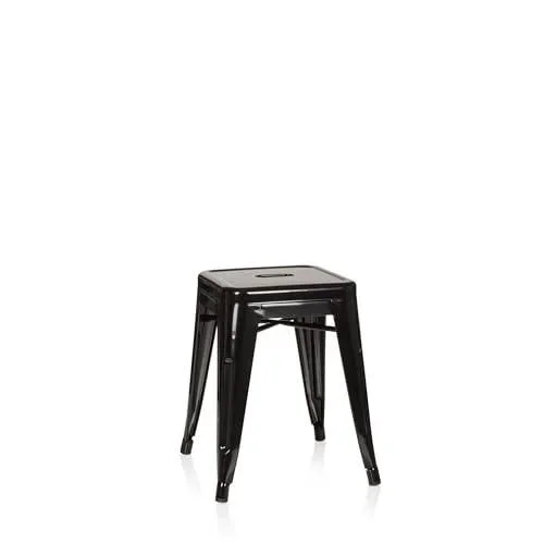 645000 Tabouret bistrot VANTAGGIO Métal Noir, Tabouret au Look Industriel et Moderne, empilable
