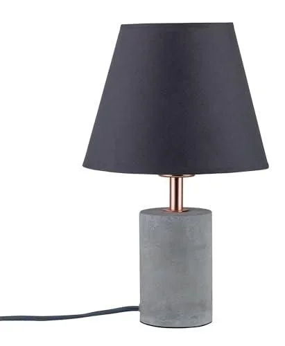 79622 Neordic Tem Lampe de table, max. 1x20W, E27, Gris/Cuivre, 230V, Tissu/Béton/Métal