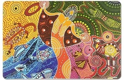 Aboriginal Lot de 6 sets de table rectangulaires, 43,5 x 29 cm, plastique PP
