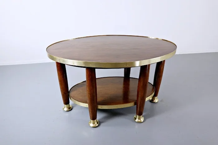 Adolf Loos, Dans Le Goût De, Guéridon En Acajou Et Bronze Doré