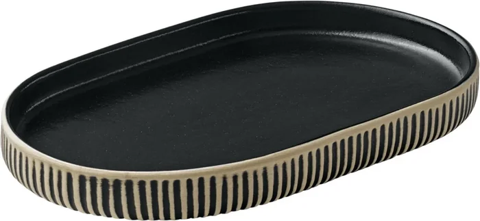 Aire de jeux Nara Platte Relief ovale noir 18x11cm H2C