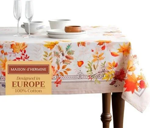 Amarante Nappe de Table 100% Coton pour Cuisine Salle à Manger décoration de Table fête Mariage, fête mères Mariage, fête mères Thanksgiving Noël (Rec
