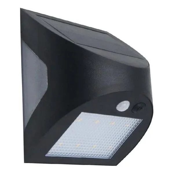 Applique murale solaire LED avec capteur — LED 3 W / 3,7 V / 3000/4000 K / 1200 mAh / IP54, noire