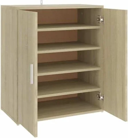 Armoire à Chaussures, Placard à Chaussures avec Étagère, Meuble de Rangement Entrée Salle de Séjour, Moderne, Chêne Sonoma Bois dIngénierie