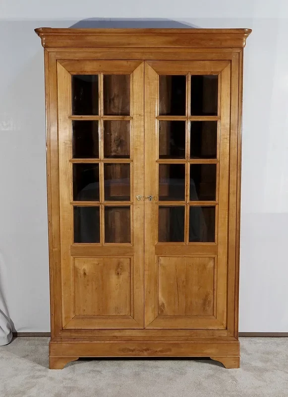 Armoire-Bibliothèque en Merisier Massif – Fin XIXe