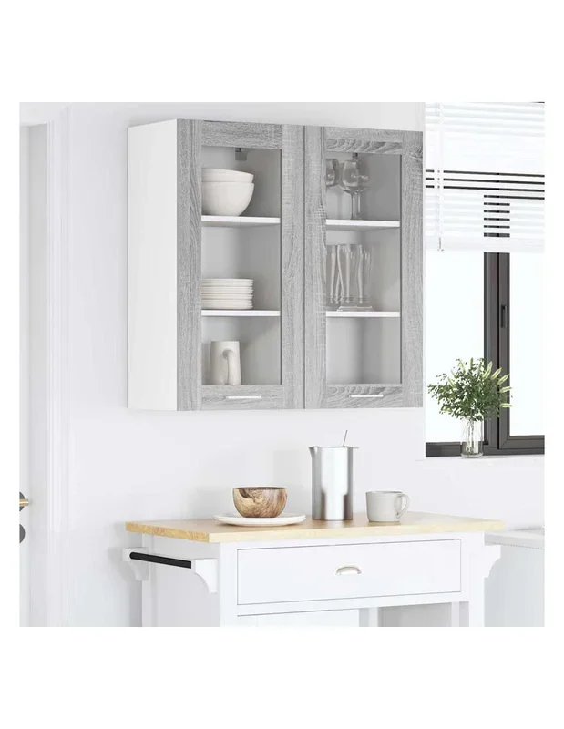 Armoire Cuisine Suspendue Chêne Gris 40x31x80 cm