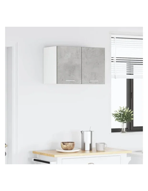 Armoire Cuisine Suspendue Gris Béton et Blanc 30 x 31 x 40 cm
