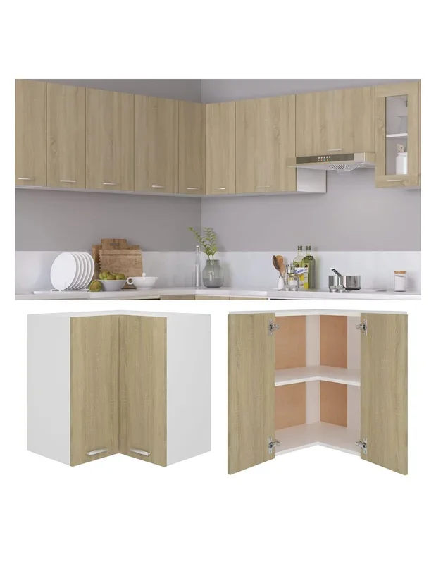 Armoire D’Angle de Cuisine Suspendue Chêne 57 x 57 x 60 cm
