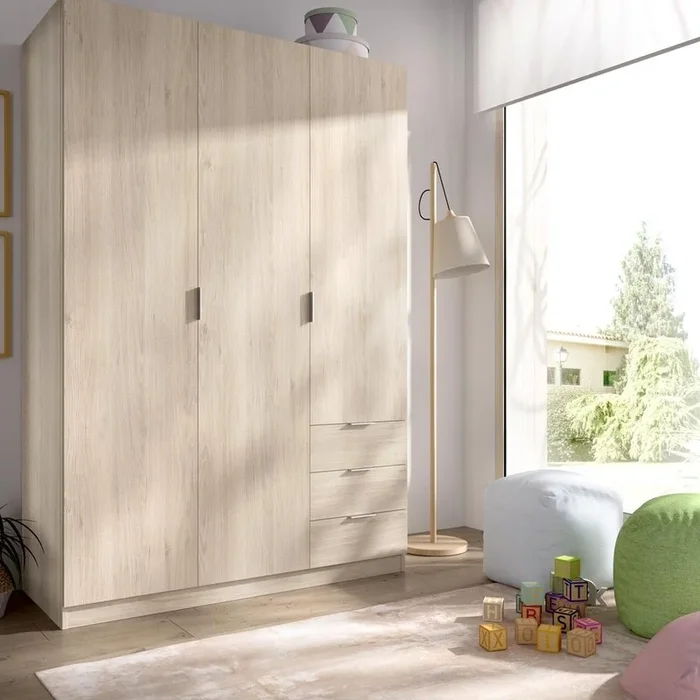 Armoire en chêne Essen avec 3 portes 3 tiroirs – Fanmeubles