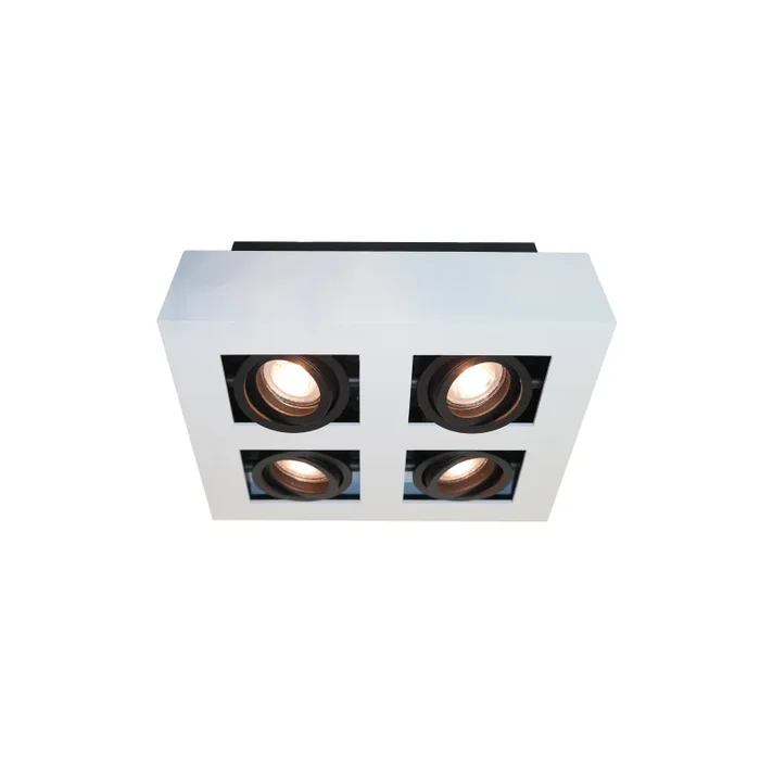 Artdelight Bosco – spot en saillie 4L – 25 x 25 x 8,6 cm – blanc et noir