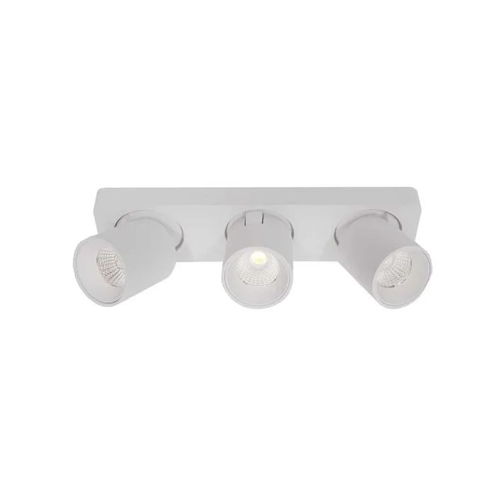 Artdelight Laguna – spot en saillie 3L – 32 x 8,2 x 9,5 cm – 3 x 6W LED dimmable inclus – blanc