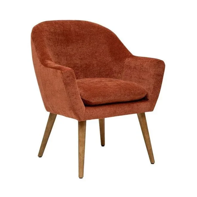 Atmosphera – Fauteuil Scandinave en Velours Sinel 83cm Ambre
