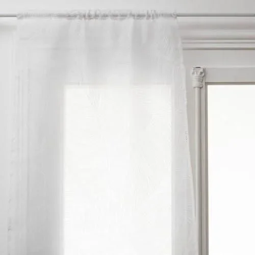 Atmosphera – Lot de 2 voilages Feuille – Motifs dévorés Blanc 60×120 cm