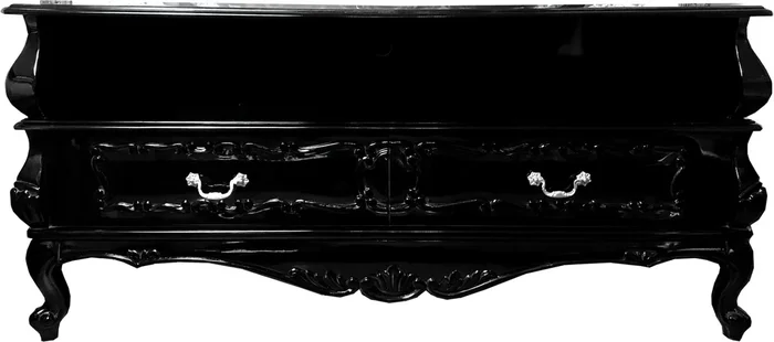 Bahut TV Baroque Casa Padrino Noir avec Tiroirs 140 x 47 x H 65 cm – Commode TV de Salon
