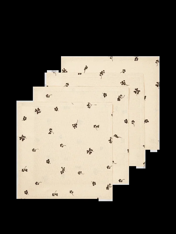 Baies Napkins – Set of 4 – Natural/Dark Chocolate