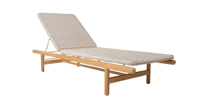 Bain de soleil teck et corde tressée lin Benoa – Jati Kebon