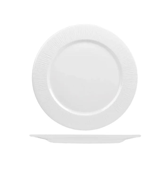 Bambou White Plate Flate plate étroite 30,5 cm