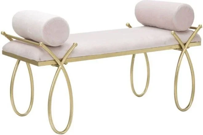 Banquette Design en Velours Ruban 112cm Rose