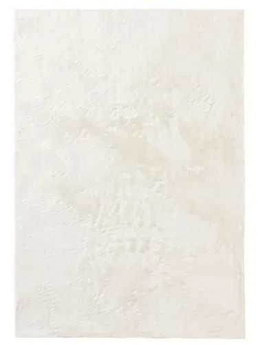 Basic Tapis Salon Fausse Fourrure Furry – Crème 120×170 cm – pour Chambre, Bureau, Couloir, Bebe – Doux – Antidérapant – Lavable – Chauffage Sol