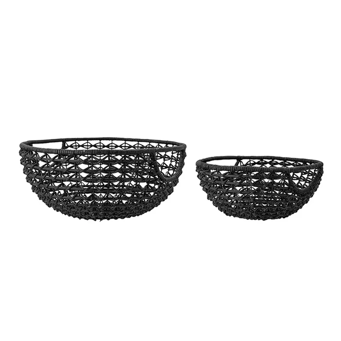 Basket Joane, noir, rotin