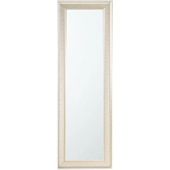 Beliani – Miroir Mural Rectangulaire au Style Moderne en Plastique Doré et Argenté 140 x 50 cm pour Salon ou Chambre