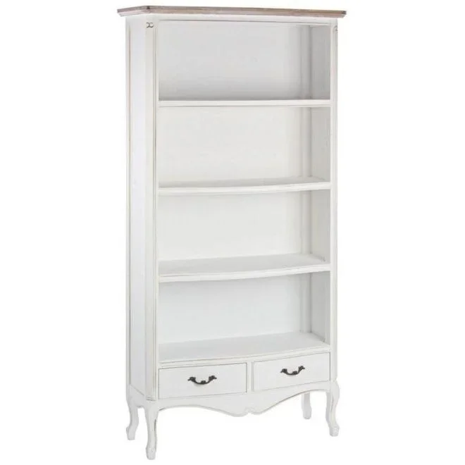 Bibliothèque 4 niveaux 86x35x180 cm en bois blanc – REBERTY