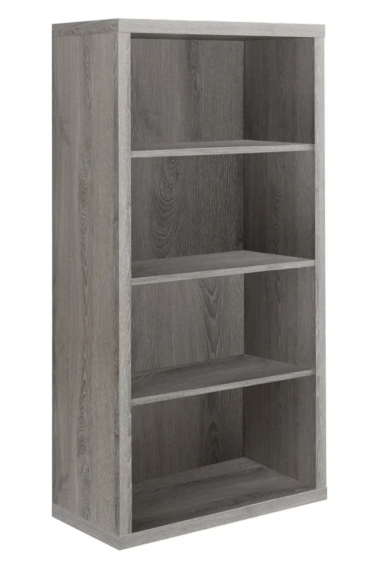 BIBLIOTHEQUE – 48″H / TAUPE FONCE AVEC TABLETTES AJUSTABLES