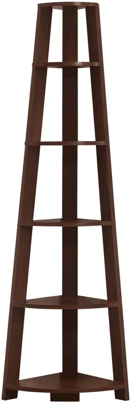 BIBLIOTHÈQUE – 72″H / ÉTAGERE D’ACCENT EN COIN CERISE