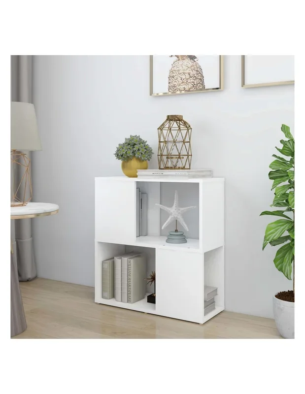 Bibliothèque Blanche 60x24x63 cm Bois d’Ingénierie