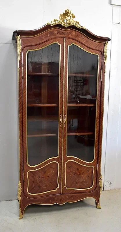 Bibliothèque en Acajou et Palissandre, style Louis XV, époque Napoléon III – Milieu XIXe
