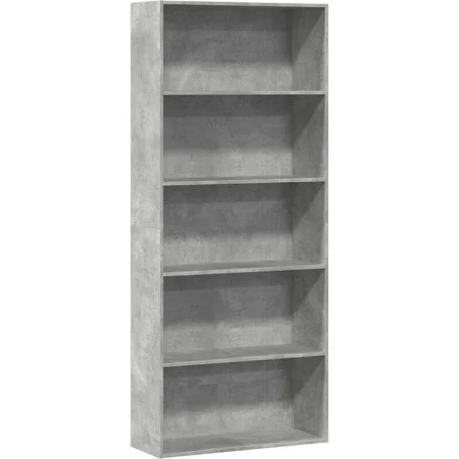 Bibliothèque gris béton 80x30x189 cm bois dingénierie – Vidaxl