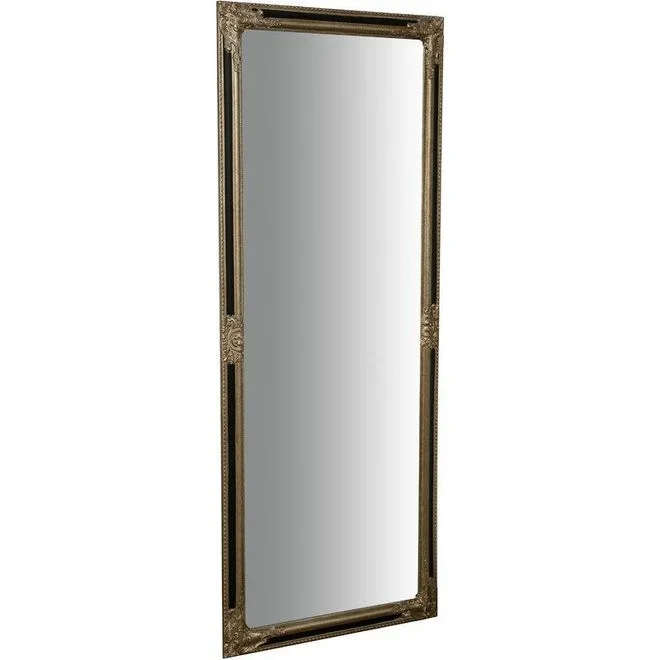 Biscottini – Miroir mural et miroir suspendu vertical/horizontal L72xPR4xH180 cm argent et noir finition antique