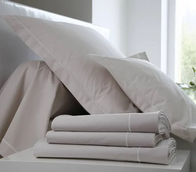 BLANC DES VOSGES Drap housse Percale Easy – Lin – 140 x 190 cm