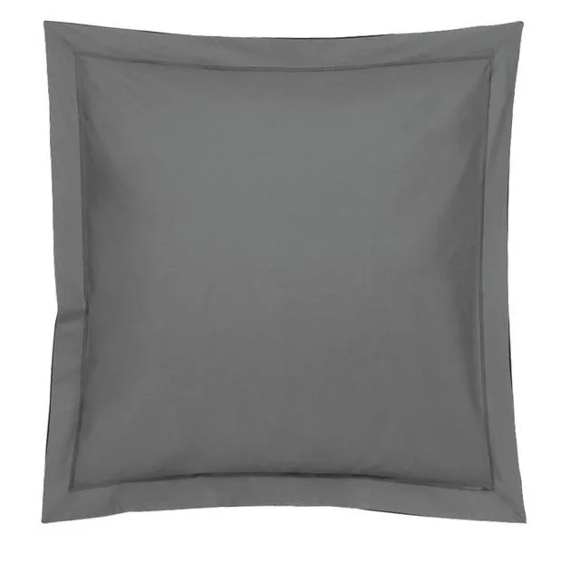 BLANC DES VOSGES Taie d’oreiller Percale Easy – Acier – Taie d’oreiller 65 x 65 cm