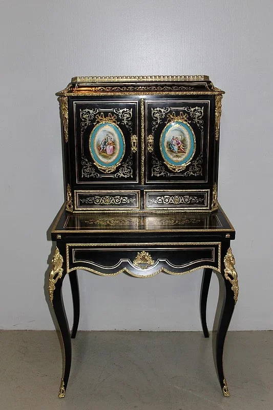 Bonheur du Jour en Bois Noirci, époque Napoléon III – XIXe