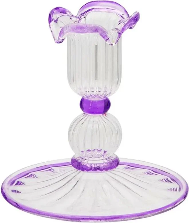 Bougeoir Jane en verre Anna + Nina Violet