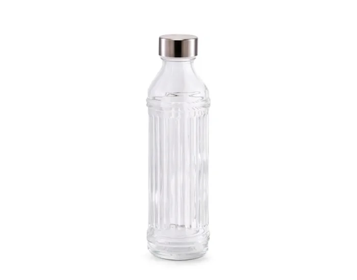 Bouteille en verre ZELLER avec couvercle en métal 500 ml