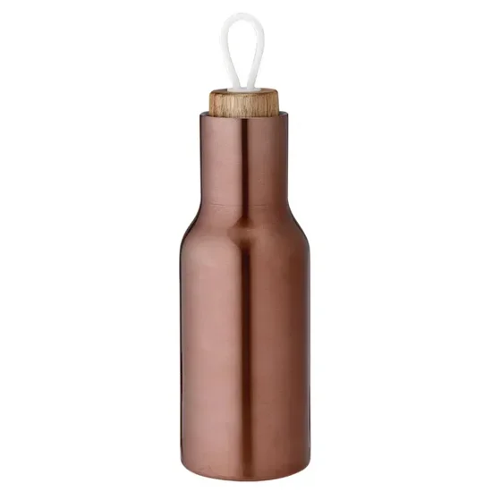 Bouteille isotherme Tempa cuivre métallique, 8x8x27.5 cm