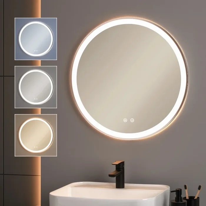 Brilagi – Miroir chauffant de salle de bains LED dimmable avec rétroéclairage ALU PRO LED/18W/230V Ø 60 cm 3000/4000/6500K IP44 chrome mat CRI 90