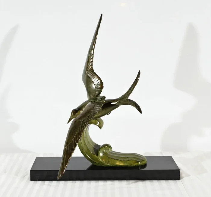 Bronze « Mouette sur une Vague », attribué à I.Rochard – Milieu XXe