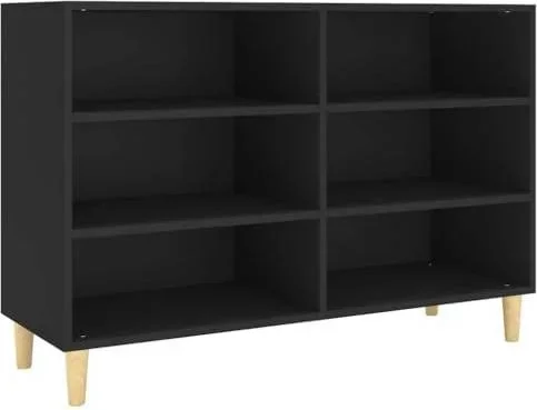 Buffet Armoire Latérale Meuble de Rangement Armoire de Rangement Salle de Séjour Maison Intérieur Noir 103,5x35x70 cm Aggloméré