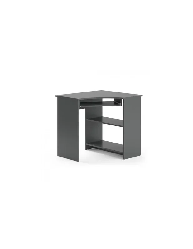 Bureau angle anthracite bureau avec rangement bureau avec plateau coulissant