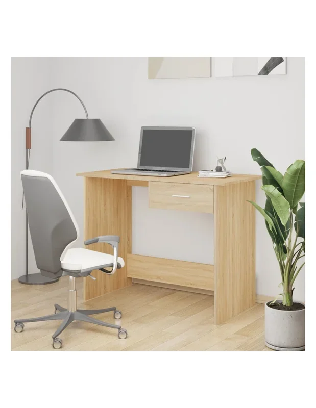 Bureau Chêne 1 Tiroir 100x50x76 cm Bois d’Ingénierie