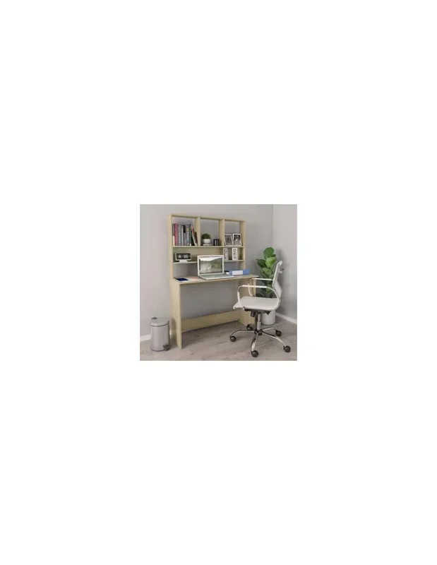 Bureau chêne avec compartiments bureau avec rangement bureau informatique